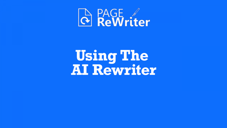 Page Rewriter AI Rewriter Overview